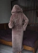 Халат на запах с карманами и капюшоном женский 2XL Коричневый (П4К-al-bamb-002-22) - изображение 7