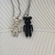 Кулоны парные Мишки Bearbrick чёрный + серебристый на цепочках, подвески для пары унисекс 4 см - изображение 4
