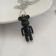 Кулоны парные Мишки Bearbrick чёрный + серебристый на цепочках, подвески для пары унисекс 4 см - изображение 9