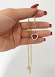 Цепочка женская с кулоном сердцем с красным камнем Fashion Jewelry Золотистая 19403 - изображение 3