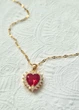 Цепочка женская с кулоном сердцем с красным камнем Fashion Jewelry Золотистая 19403 - изображение 4