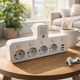 Мережевий фильтр на 4 розетки з USB та Type-C 2500W, Білий - зображення 2
