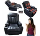 Массажное кожаное кресло-качалка Bass Polska BH 30040 RELAX с массажем спины, поясницы и ног, черное - изображение 6
