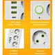 Мережевий фільтр подовжувач Power Socket 2.85м, 3 розетки + USB порти, Білий - зображення 5