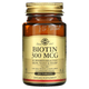Биотин Solgar "Biotin" 300 мкг (100 таблеток) - изображение 1