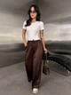 Жіночі шовкові штани широкого крою Uaclothes 46 Капучино (like37126-175551366) - изображение 3