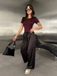 Жіночі шовкові штани широкого крою Uaclothes 46 Чорний (like37127-175561366) - изображение 3