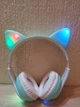 Дитячі навушники Cat бездротові LED світяться з вушками Бірюзові (Cat123) - зображення 6