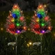 Садовый светильник на солнечной батарее Кипарис ёлочка RGB LED 2 шт цветная лампа для сада террасы балкона уличный фонарь датчик - изображение 4