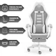 Геймерське крісло Hell's HC-1039 2.0 Grey White 5907196010651-1 - изображение 6