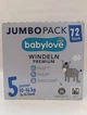 Підгузники Babylove 5, Premium Jumbo Pack (10-16кг), 72 шт в коробці - изображение 1