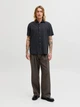 Рубашка хлопковая летняя мужская Jack & Jones 12289160 L Black (5715733954166) - изображение 6