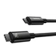 Кабель швидкого заряджання Type-C to Type-C Baseus Tungsten Gold 240W PD3.1 1m Fast Charging Data Cable, чорний - зображення 3