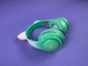 Беспроводные наушники бирюзовые Bluetooth с ушками котика C64092, с подсветкой, микрофоном, картой памяти и AUX, 400 mAh - изображение 2