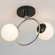 Люстра потолочная Light House SH-20426/2 BK+CR 330*260*300 E27 черная + хром, плафоны белые - изображение 2