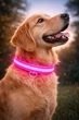 Светящийся LED ошейник для собак и кошек розовый - зображення 1