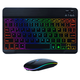 Бездротова Bluetooth Клавіатура з Мишкою на Акумуляторі Ультратонка з RGB Підсвічуванням Українська Розкладка Портативний - зображення 1