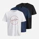 Набор футболок хлопковых длинных мужских Jack & Jones 12297307 M 3 шт Bright White (5715865860175) - изображение 1
