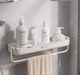 Органайзер полиця з вішалкою у ванну TOWEL BAR LY-840 41х12х6 см, пластиковий, з настінним кріпленням без свердління, білий - зображення 1