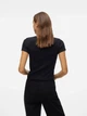 Футболка хлопковая короткая женская Vero Moda 10306894 S Black (5715512215068) - изображение 2
