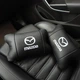 Набор кожаных подушек Mazda с вышивкой логотипа + подарок – кожаный брелок - изображение 3