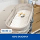 Простирадло на резинці Piccolino 40х80 см, поплін, колір білий з сірим (202507.05.2) - зображення 1
