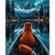 Картина по номерам Santi, 40*50 см., Лиса и горы, (955756) - изображение 1