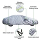 Защитный чехол накидка для автомобиля от солнца и снега Universal Car Cover 540х175х120 см, алюминиевая фольга, серебристый - изображение 3