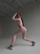 Спортивный костюм для фитнеса женский, комплект тройка - лосины, топ, рашгард, Euphoria, (абрикосовый), L - изображение 6