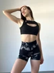 Шорты с пуш ап спортивные женские для фитнеса, бесшовные, Tie-Dye, (черный), S - изображение 4