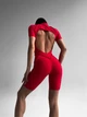Женский спортивный комбинезон для фитнеса на молнии со спинкой и швами, Sculpt Line, (красный), L - изображение 5