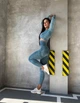 Спортивный костюм для фитнеса женский, комплект - рашгард и лосины с пуш-ап, Wild Acid, (бирюзовый), M - изображение 4