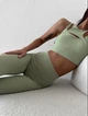 Спортивный топ с пуш ап для фитнеса женский со съемными чашечками, Balance, (фисташковый), S - изображение 3