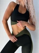 Спортивный костюм для фитнеса женский, комплект тройка - лосины, топ, рашгард, Euphoria, (черно-зеленый), S - изображение 2