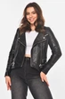 Куртка-косуха женская из экокожи черного цвета Fashion размер 40 (210849) - изображение 1