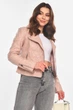Куртка-косуха жіноча з екошкіри пудрового кольору Fashion розмір 40-42 (210828) - зображення 2