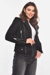 Куртка-косуха женская из экозамши черного цвета Fashion размер 42-44 (210839) - изображение 1