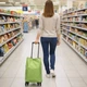 Сумка господарська на колесах Shopping Bag 32 х 15 х 40 см (R32864) Зелений - зображення 2
