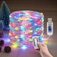 Гирлянда роса внутренняя линейная с пультом 40м 400LED USB LU988multi Мультиколор - изображение 1