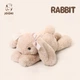 Мягкая игрушка кролик Jooki Lying Bunny с бантиками 35 см Пудровый 85937 (4821000406335) - изображение 1