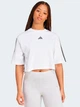 Футболка хлопковая оверсайз короткая женская Adidas W 3S Sj Tlr T JD4999 M White/Black (4067902192628) - изображение 1
