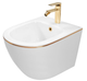 Подвесное биде REA CARLO MINI WHITE GOLD EDGE белый - изображение 1