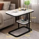 Компактный приставной журнальный столик DASH-5496 2-уровневый и функциональный C-образная конструкция мраморная столешница для работы и отдыха 50×30×58 см - изображение 3