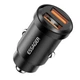 Автомобільний зарядний пристрій ESSAGER Gyroscope Mini Dual USB QC3.0 30W Black (ECC2A-TL01) - зображення 1