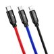 Кабель Baseus Three Primary Colors 3-in-1 USB to Lightning + Micro-USB + USB-C 3.5A 1.2m Black (CAMLT-BSY01) - зображення 2