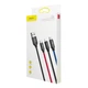 Кабель Baseus Three Primary Colors 3-in-1 USB to Lightning + Micro-USB + USB-C 3.5A 1.2m Black (CAMLT-BSY01) - зображення 4