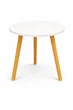 Інтер'єрний круглий стіл Grant DASH-1201, 40×40×55 см, біла стільниця, ніжки світле дерево - зображення 3