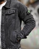 Куртка джинсова чоловіча Stone Island сіра ВТ5350, щільний котон, класичний крій, міська M - зображення 6
