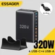 Зарядний пристрій Essager 320W GaN Multi-function Charger PD+QC3.0 Black EU (EZC320W-QJB0G-Z) - зображення 1
