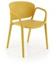 Krzesło do kuchni Halmar K491 plastikowe z podłokietnikami Musztardowe (5905248125865) - obraz 1